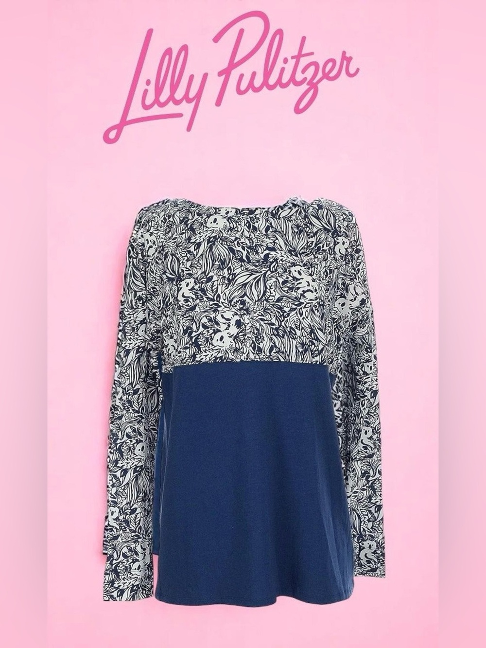 Lilly Pulitzer NWT Finn Top High Tide Navy Gday Mate - Size S
